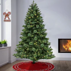 Full-National Tree Company 7 Ft Pre-Lit Montreal Pine Tree With Led Lights