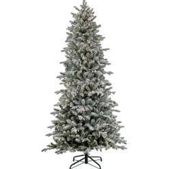 National Tree Company Full^7 Ft Pre-Lit Snowy Calton Pine Tree With Led Lights