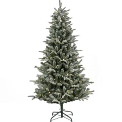 Warm White Led-National Tree Company 6 Ft. Pre-Lit Snowy Libby Fir Tree With Led Lights