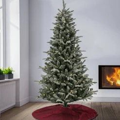 Warm White Led-National Tree Company 6 Ft. Pre-Lit Snowy Libby Fir Tree With Led Lights