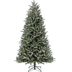 7Ft - 9Ft-National Tree Company 7 Ft Pre-Lit Snowy Olallie Pine Tree With Led Lights