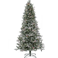 7Ft - 9Ft-National Tree Company 7.5 Ft Pre-Lit Snowy Poechmann Fir Tree With Led Lights
