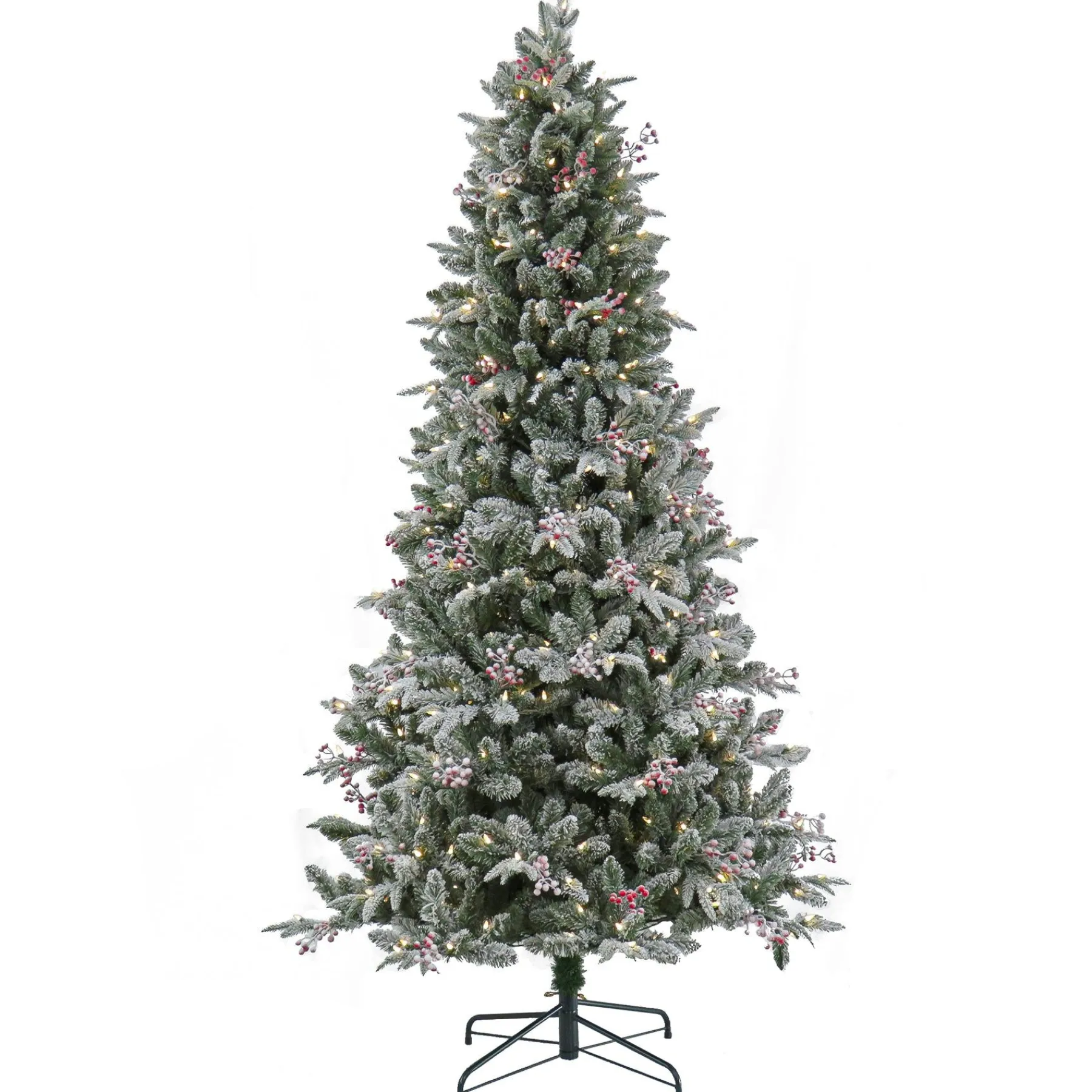 7Ft - 9Ft-National Tree Company 7.5 Ft Pre-Lit Snowy Poechmann Fir Tree With Led Lights