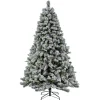 Warm White Led-National Tree Company 7.5 Ft. Pre-Lit Snowy Silver Hill Pine Tree With Led Lights
