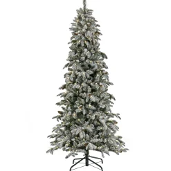 7Ft - 9Ft-National Tree Company 7.5 Ft Pre-Lit Snowy Vintin Fir Tree With Led Lights