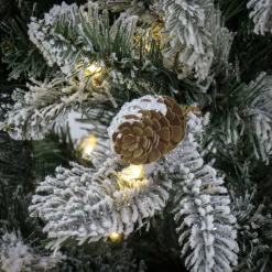 7Ft - 9Ft-National Tree Company 7.5 Ft Pre-Lit Snowy Vintin Fir Tree With Led Lights