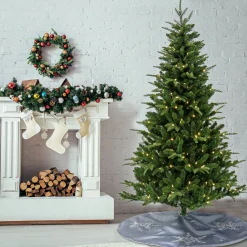 5Ft - 6Ft-National Tree Company 6 Ft. Pre-Lit Whatcom Pine Tree With Led Lights