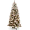 7Ft - 9Ft-National Tree Company 7.5 Ft. Snowy Bedford Slim Pine Tree With Clear Lights
