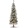 National Tree Company Slim^4 Ft. Snowy Downswept Forestree With Clear Lights