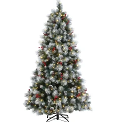 7Ft - 9Ft-National Tree Company 7.5 Ft. Snowy Glacier Pine Tree With Dual Color® Led Lights