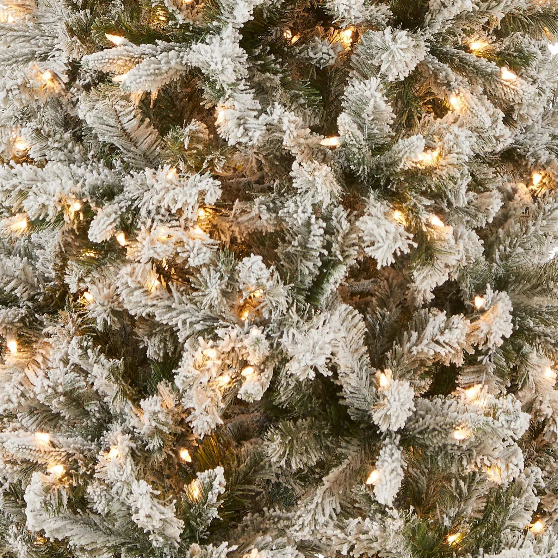 Full-National Tree Company 6.5 Ft. Snowy Mixed Pine Tree With Clear Lights