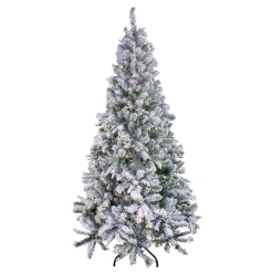 Full-National Tree Company 6.5 Ft. Snowy Mixed Pine Tree With Clear Lights