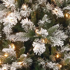 Slim-National Tree Company 7.5 Ft. Snowy Mountain Pine Slim Pine Tree With Clear Lights