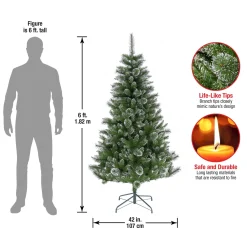 5Ft - 6Ft-National Tree Company 6 Ft. Snowy Sierra Spruce Tree