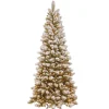 National Tree Company Slim^7.5 Ft. Snowy Westwood Slim Pine Tree With Clear Lights