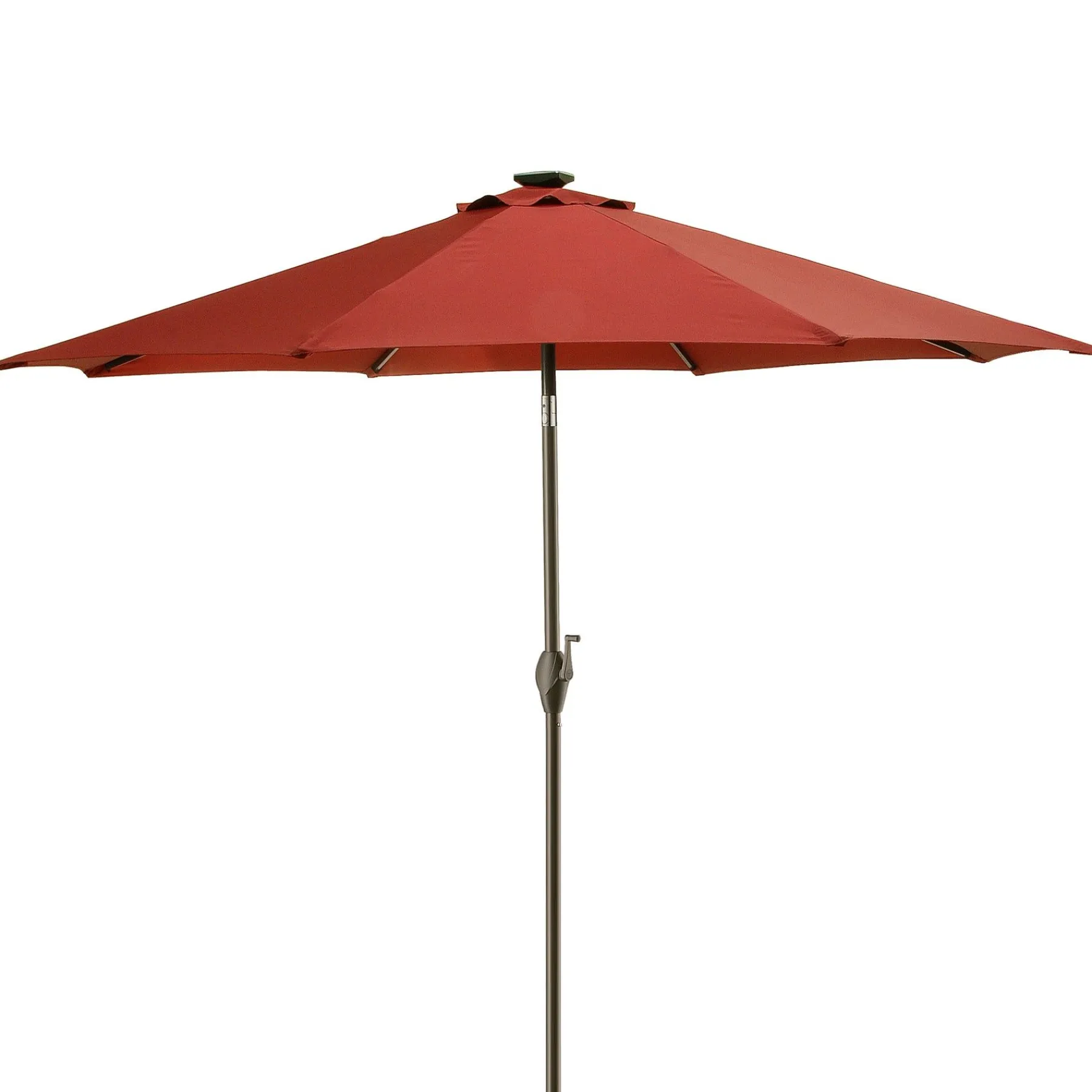 Outdoor Umbrella-National Tree Company 9 Ft. Umbrella With Solar Power Led Lights, Red