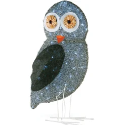 Christmas Outdoor Accessories-National Tree Company 37" Fuzzy Fabric Owl With Led Lights