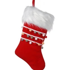 Christmas Stockings-National Tree Company 19" General Store Collection Red Velvet Stocking
