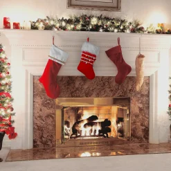 Christmas Stockings-National Tree Company 19" General Store Collection Red Velvet Stocking