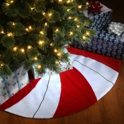 Christmas Tree Skirt-National Tree Company 52" General Store Collection Peppermint Tree Skirt