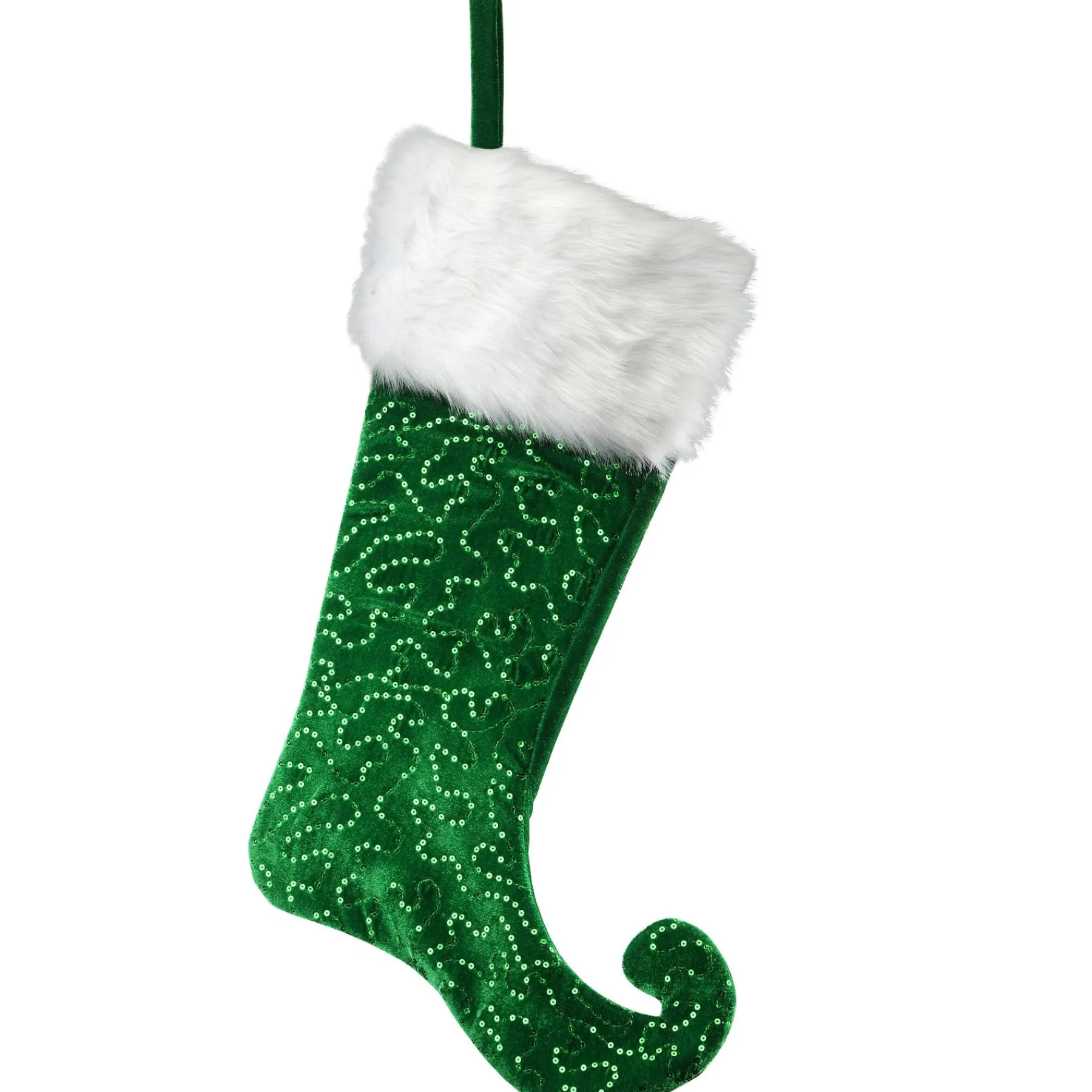 Christmas Stockings-National Tree Company 21" General Store Collection Jester Style Green Stocking