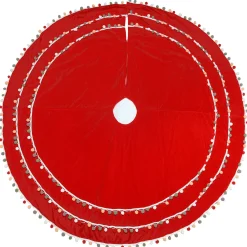 Christmas Tree Skirt-National Tree Company 52" General Store Collection Red Velvet Tree Skirt