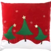 Christmas Textile-National Tree Company 20" General Store Collection Red Pillow With Christmas Trees