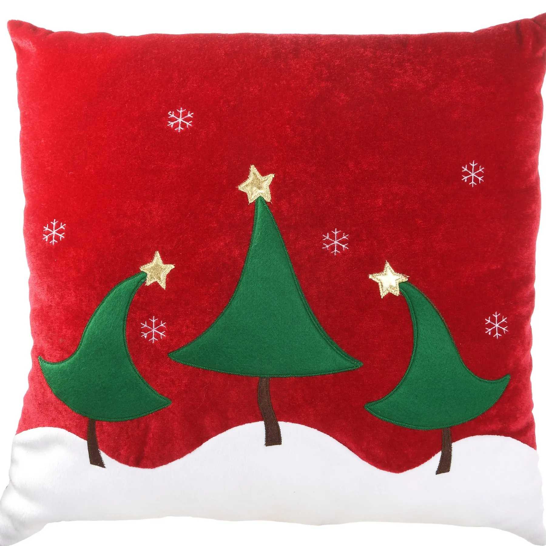 Christmas Textile-National Tree Company 20" General Store Collection Red Pillow With Christmas Trees