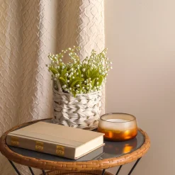 Flower Bouquets-National Tree Company 11" Green Lily-Of-The-Valley Flowers In White Basket