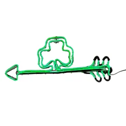 St. Patricks Day Decor-National Tree Company 20" Green Neon Style Shamrock Decoration