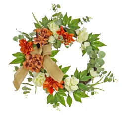 Harvest Wreath-National Tree Company 24" Harvest Wreath With Hydrangea & Rose