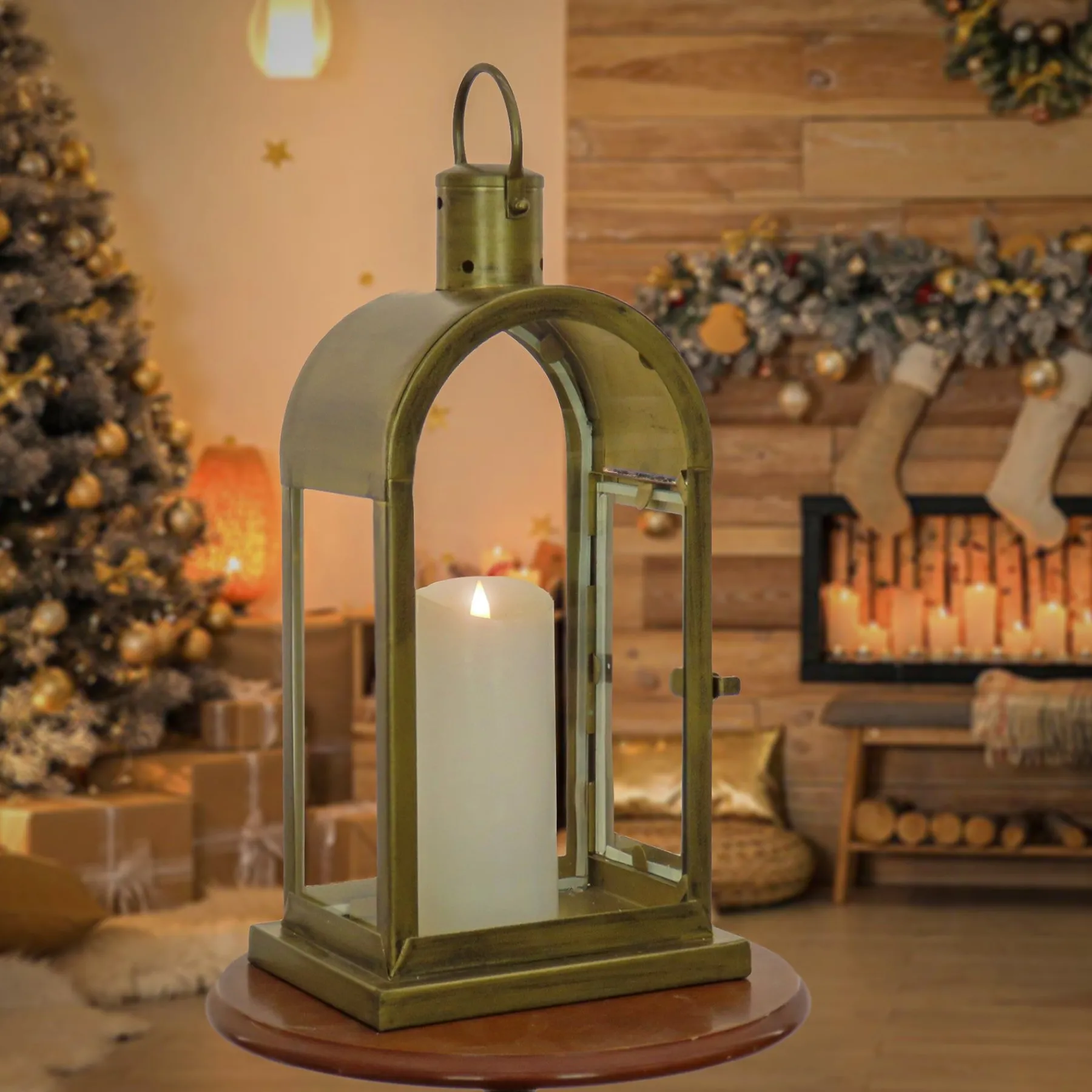 Christmas Accessories-National Tree Company 16" Hgtv Home Collection Antique Bronze Arched Lantern, Small