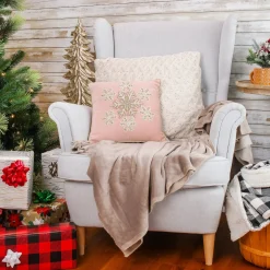 Christmas Textile-National Tree Company 14" Hgtv Home Collection Beaded Snowflake Velvet Pillow