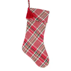 Christmas Stockings-National Tree Company 20" Hgtv Home Collection Bias Cut Red Plaid Stocking