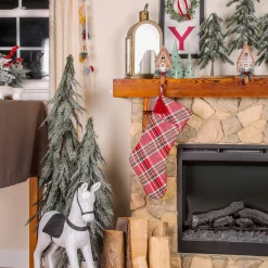 Christmas Stockings-National Tree Company 20" Hgtv Home Collection Bias Cut Red Plaid Stocking