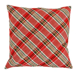 Christmas Textile-National Tree Company 24" Hgtv Home Collection Bias Cut Red Plaid Pillow