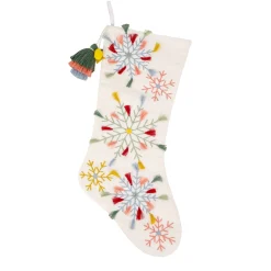 Christmas Stockings-National Tree Company 20" Hgtv Home Collection Boho Snowflake Stocking