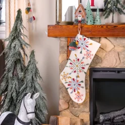 Christmas Stockings-National Tree Company 20" Hgtv Home Collection Boho Snowflake Stocking