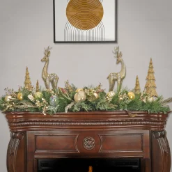 Christmas Greenery-National Tree Company 60" Hgtv Home Collection Champagne Wishes Mantle Swag