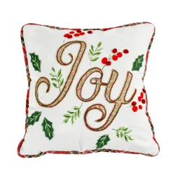 Christmas Textile-National Tree Company 18" Hgtv Home Collection Embroidered Joy Christmas Pillow