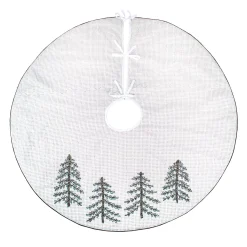 Christmas Tree Skirt-National Tree Company 52" Hgtv Home Collection Embroidered Evergreens Tree Skirt