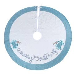 Christmas Tree Skirt-National Tree Company 52" Hgtv Home Collection Embroidered Coastal Colors Tree Skirt