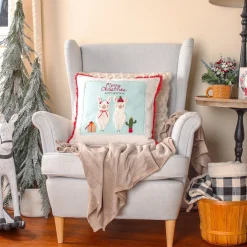 Christmas Textile-National Tree Company 18" Hgtv Home Collection Merry Christmas Llamas Pillow