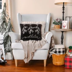 Christmas Textile-National Tree Company 18" Hgtv Home Collection Mistletoe Pillow
