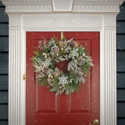 25" To 36" Wreath-National Tree Company 28" Hgtv Home Collection Pre-Lit Cozy Winter Wreath