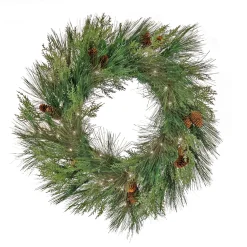 25" To 36" Wreath-National Tree Company 28" Hgtv Home Collection Pre-Lit Black Tie Cedar Wreath