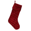Christmas Stockings-National Tree Company 19" Hgtv Home Collection Quilted Velvet Stocking, Red