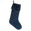 Christmas Stockings-National Tree Company 19" Hgtv Home Collection Quilted Velvet Stocking, Blue