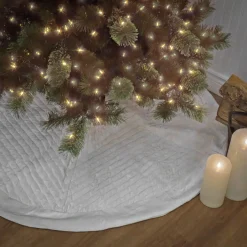 Christmas Tree Skirt-National Tree Company 60" Hgtv Home Collection Quilted Velvet Tree Skirt, Ivory