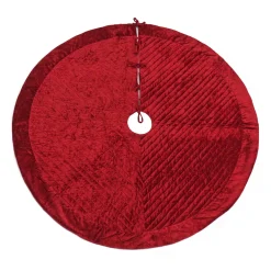 Christmas Tree Skirt-National Tree Company 60" Hgtv Home Collection Quilted Velvet Tree Skirt, Red